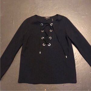 Theory Lace-Up Long Sleeve Top